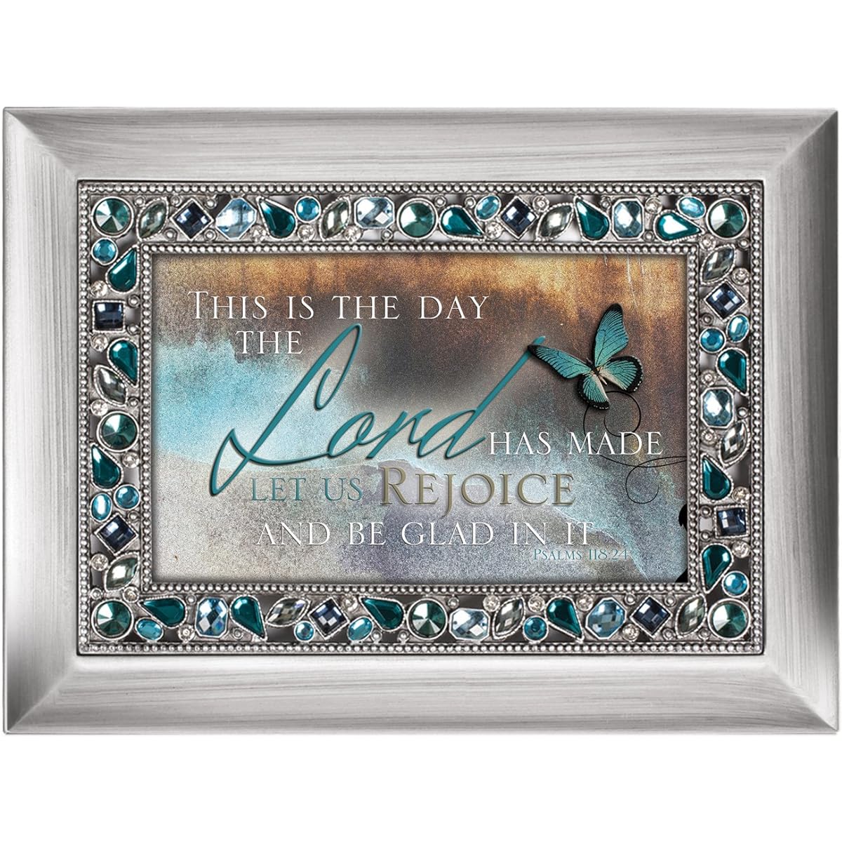 Cottage Garden 129414 Music Box – This is the day & Amazing Grace-teal Jeweled