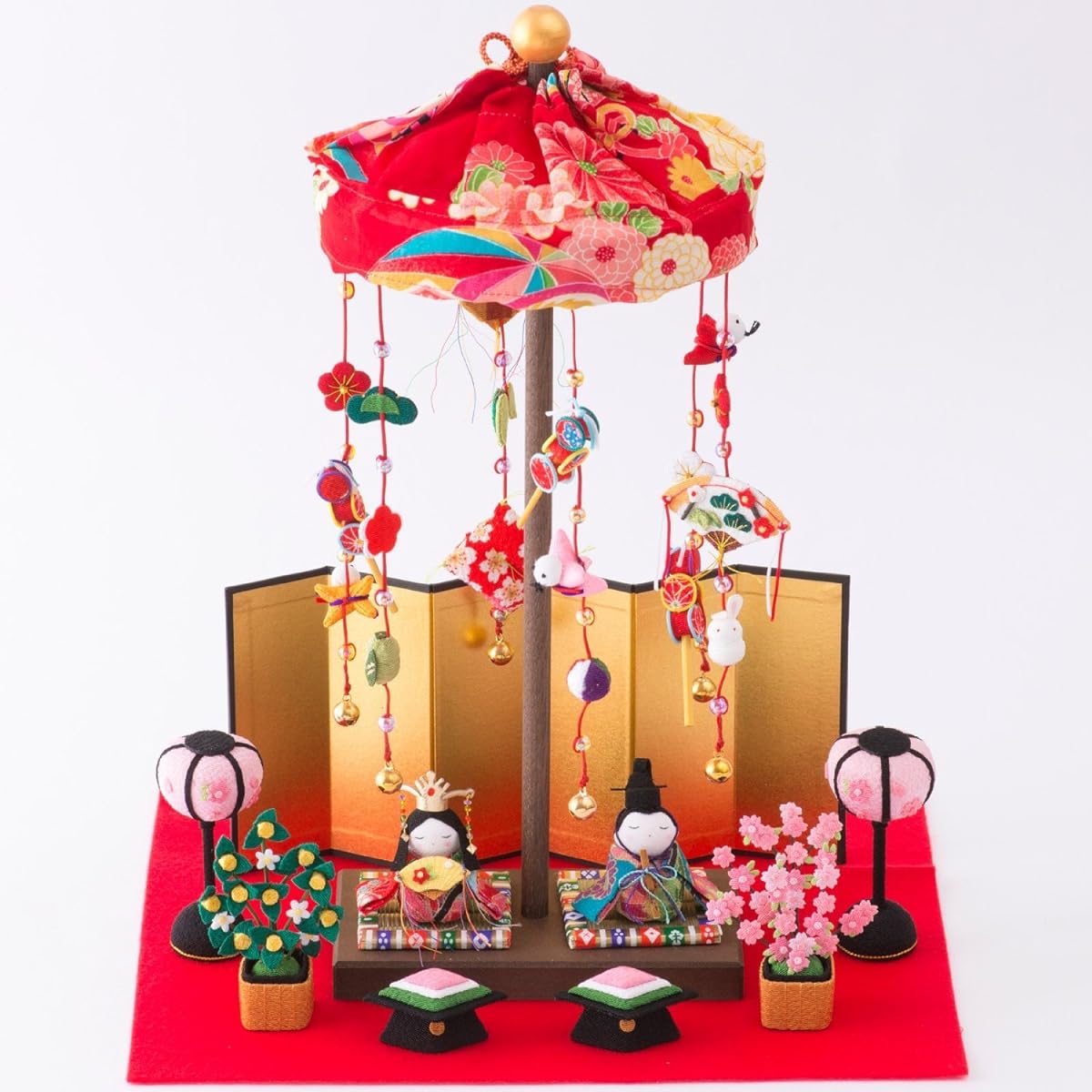 Ryukodo Hina Doll Tabletop Hanging Ring Decoration Warabe Hina Width 30cm x Depth 25cm x Height 37cm