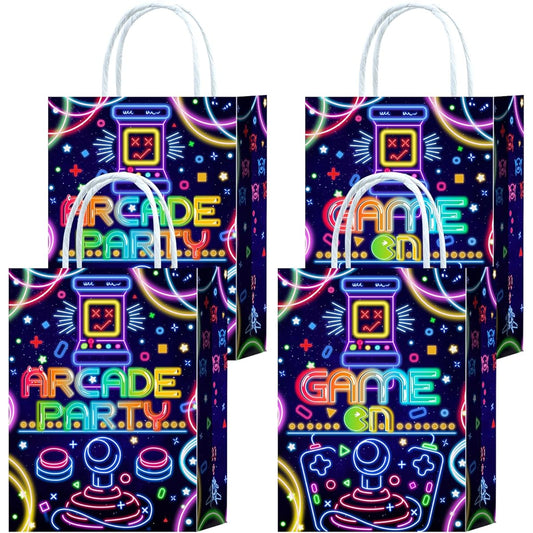16pcs Arcade Goodie Bags, Arcade Birthday Party Supplies, Arcade Gifts, Snacks, Treats Party Favors Bags for Kids and Adults, Arcade Theme Party Decorations