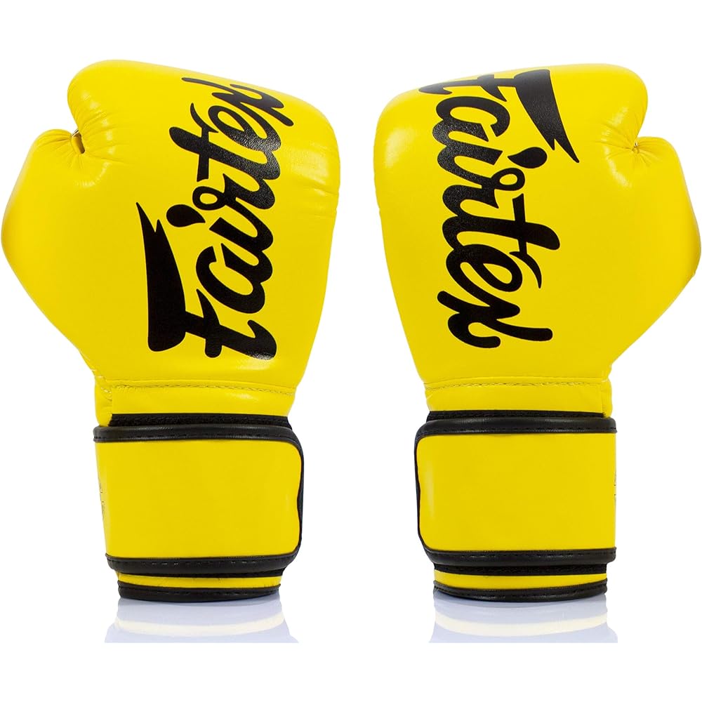 Fairtex Microfiber Boxing Gloves Muay Thai Boxing MMA Kickboxing Training Boxing Equipment Martial Arts Gear BGV14 BGV1 Limited Edition BGV12 BGV11 BGV18 12 oz Yellow