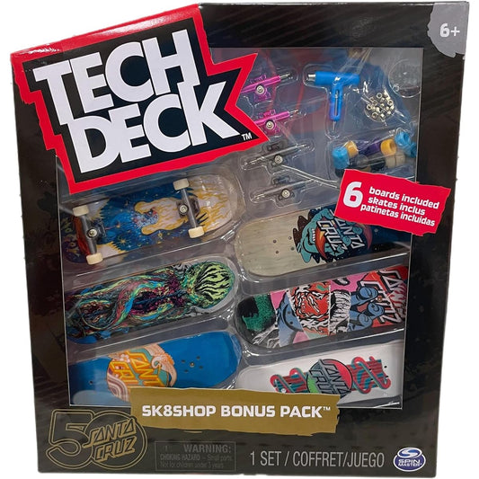 TECH DECK SK8shop Bonus Pack Mini Finger Skateboard Multi Pack 2022 Series (Santa Cruz 50th (Sk8shop Bonus Pack))