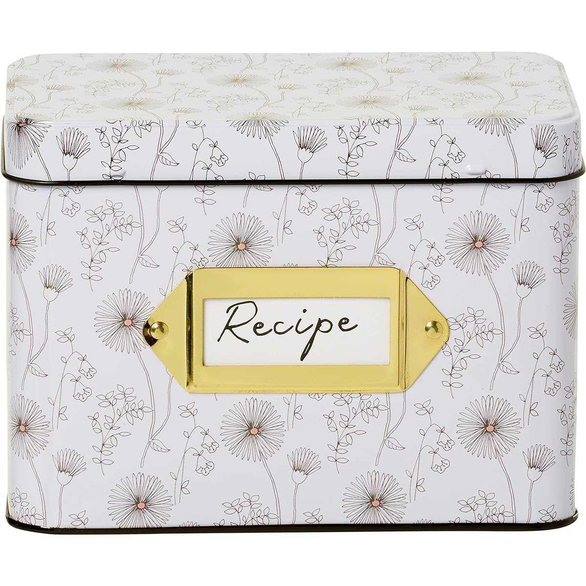 C.R. Gibson Night and Day Blush Box and Card Set with Dividers, Recipe Cards & Holders, 4" x 6.6" W x 4.8" H, Multicolor