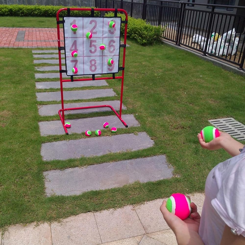BQKOZFIN Struck Out Pitching Practice Pitching Practice Magic Nine with 12 Balls Throwing Game Independent Practice Home Indoor Outdoor