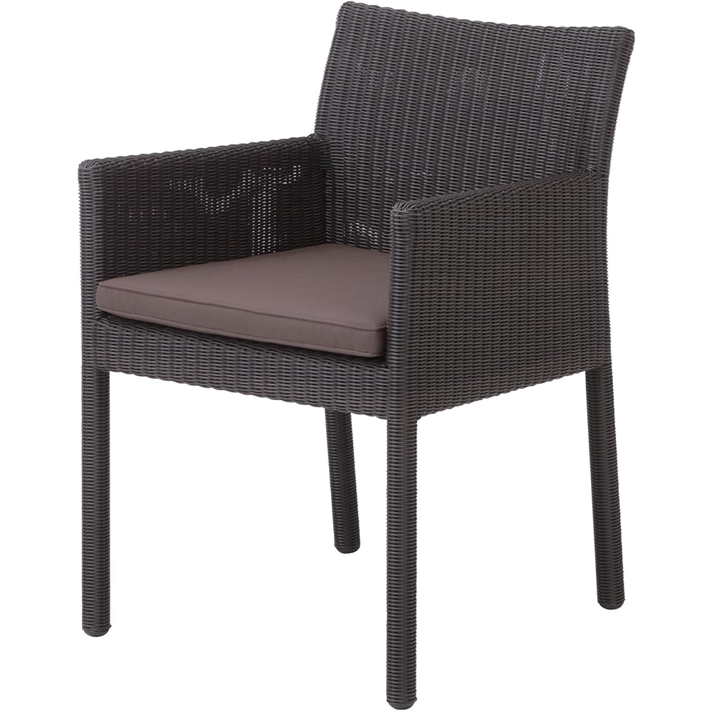 Takasho Garden Chair Enza Dark Brown with Cushion Polyethylene/Aluminum KFB Shelf Stand KFB-C01