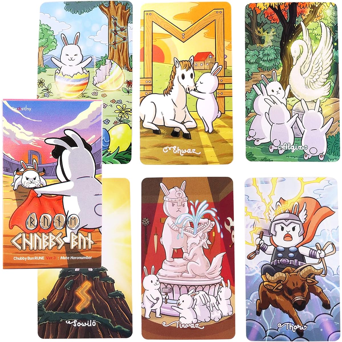 Set of 24 Chubby Bun Runes Vol. 3 Elder Fuzark with 2 special cards