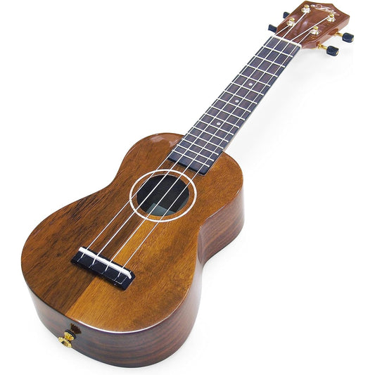 Aria Ukulele AU-1HK Soprano Hawaiian Koa Solid Wood 10th Anniversary Limited Edition Tuner and Gig Bag Included [Outlet Product] (u)