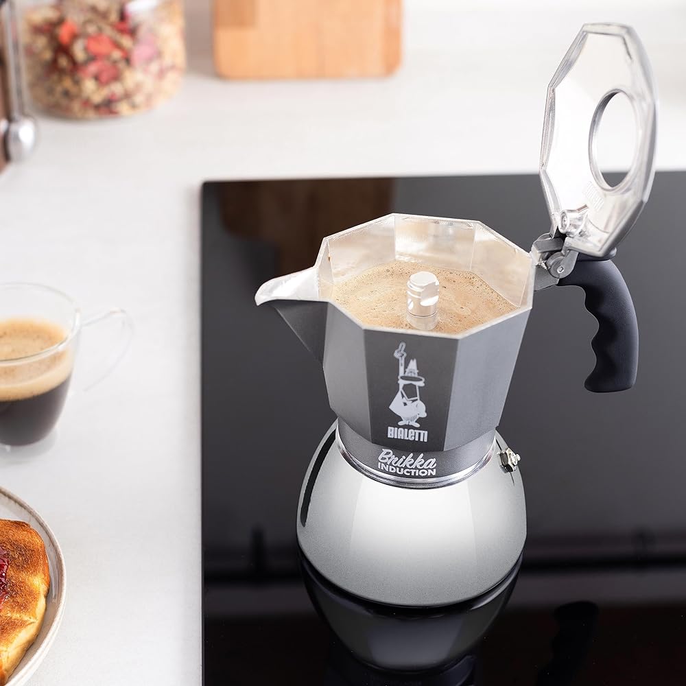 BIALETTI Bialetti Brikka Induction for 4 Cups IH Compatible & Direct Fire Type (Coffee Maker Espresso Maker Macchinetta)