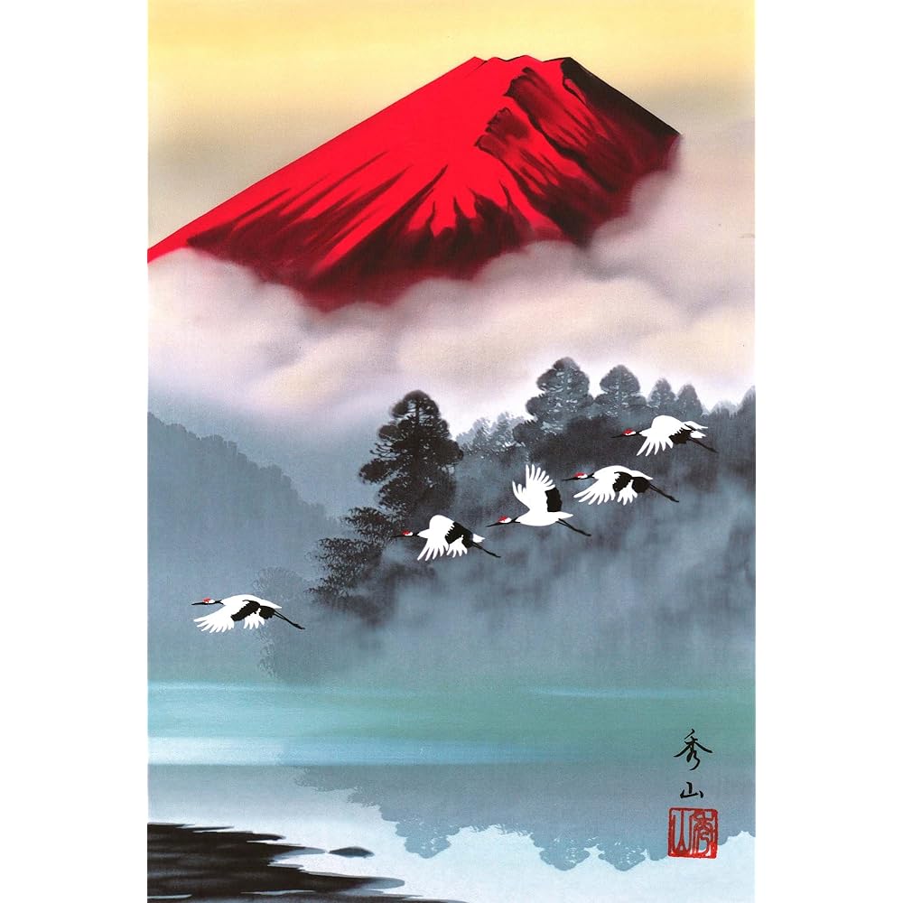 Hideyama Suzumura hanging scroll "Red Fuji Flight" 1256840 1239al