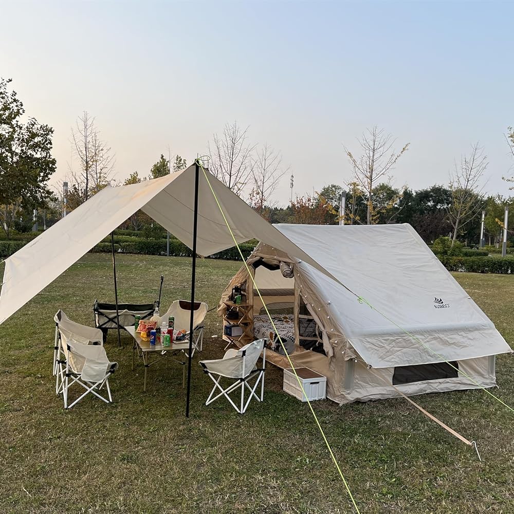 AISUNSS Air Tent, Inflatable Tent, Air Frame Tent, Waterproof Oxford Cloth, Family Tent, House Tent, Camping Tent, UV Protection, For 3-4 People, Family Accommodation Available [Compact Storage & Easy Setup]