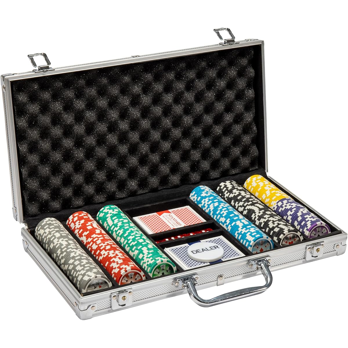 300ct Hi Roller 14 Gram Clay Poker Chip Set w/Aluminum Case