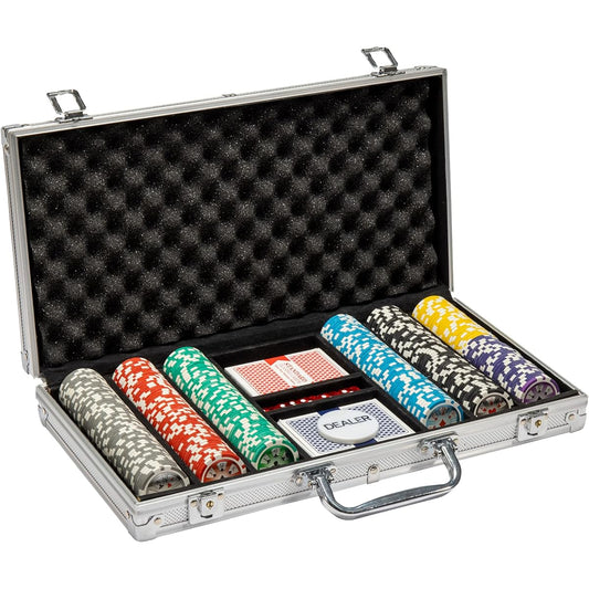 300ct Hi Roller 14 Gram Clay Poker Chip Set w/Aluminum Case