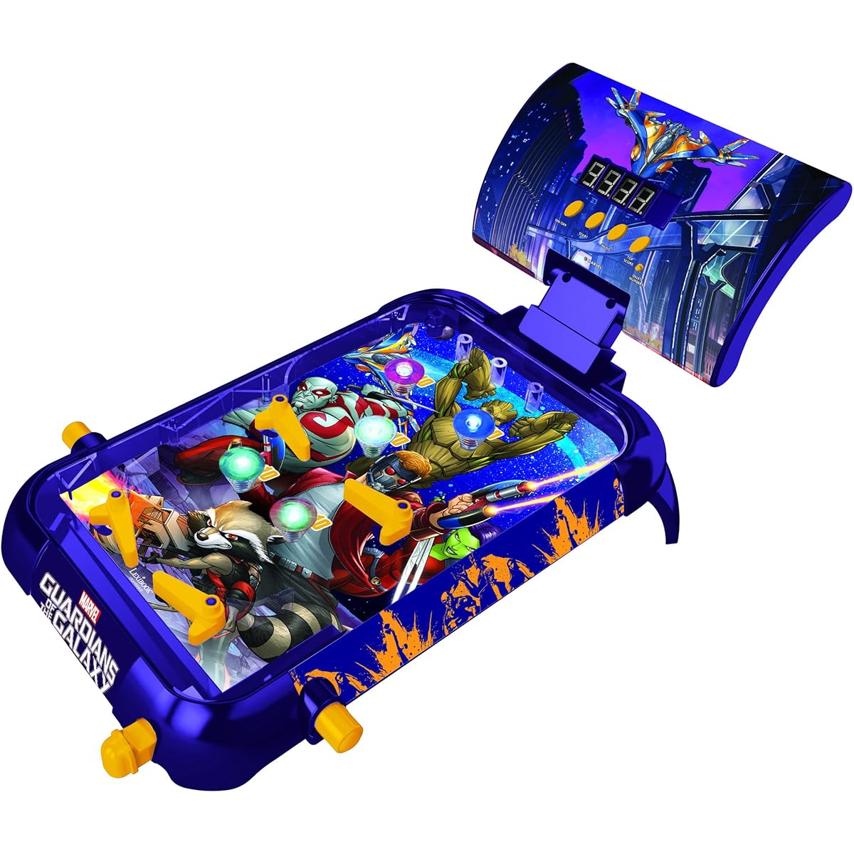 Lexibook - Marvel Guardians of the Galaxy Table Electronic Pinball Action and Reflex Game for Kids and Family with LCD Screen, Light and Sound Effects, Purple, JG610GG