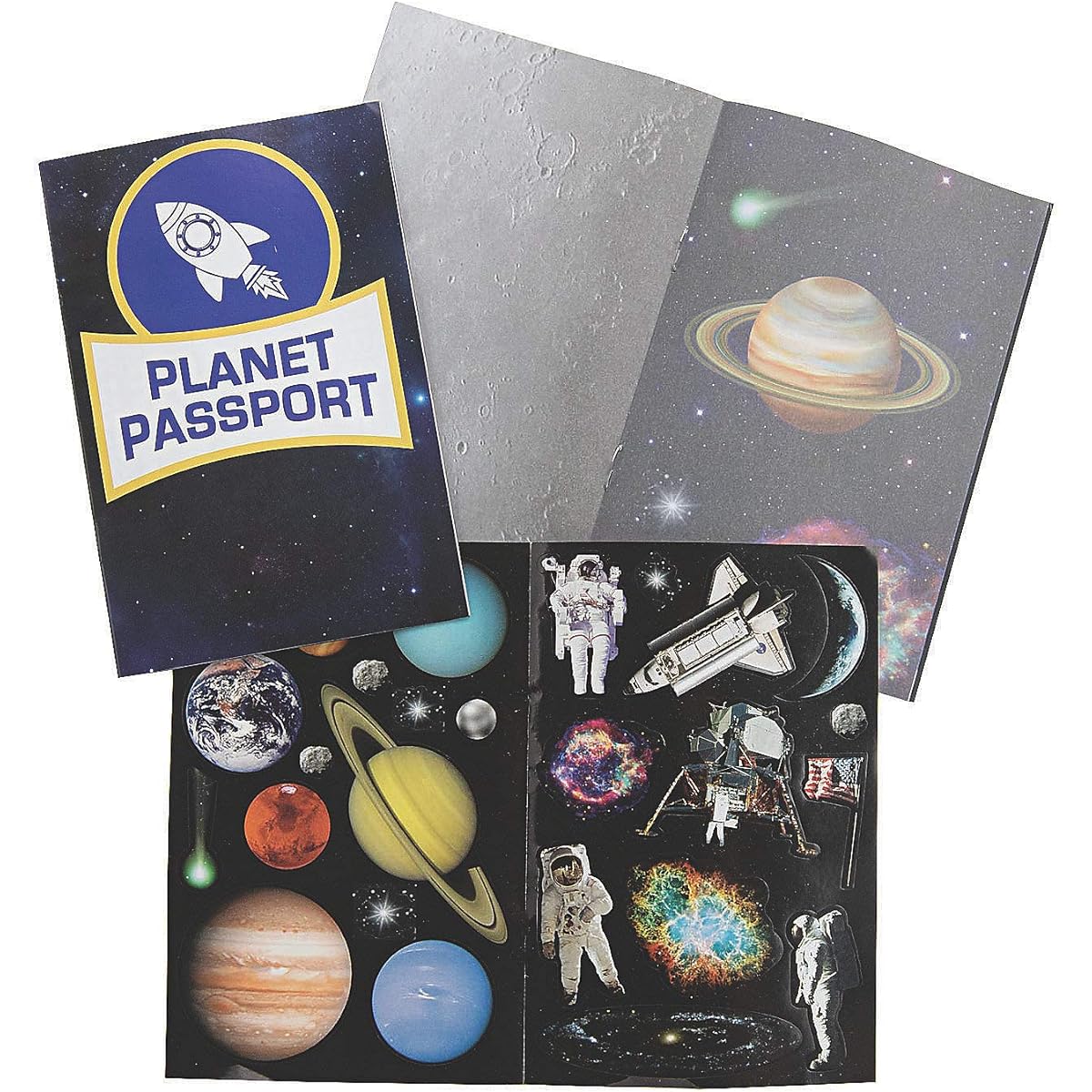 Fun Express Space Passport Sticker Book (12 books with 10 pages each)