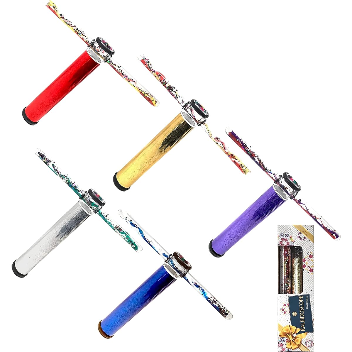 Star Magic Continuous Motion Kaleidoscope Liquid Motion Kaleidoscope Liquid Glitter Filled Wand Kaleidoscope 9 Inch PAT-3215VAR