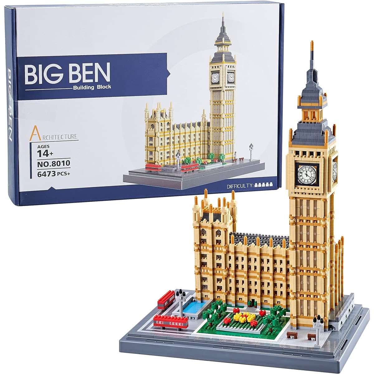 Architecture Big Ben Microblock Set 6473 Piece Building Set Perfect for Any Hobbyist Adult