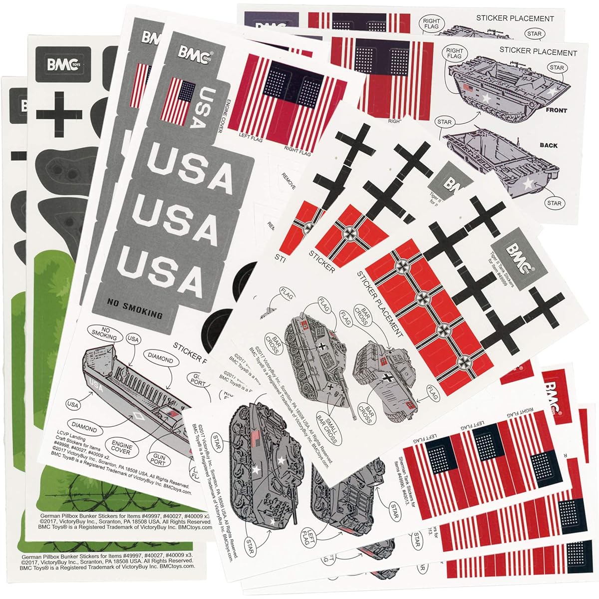BMC WW2 D-Day Sticker Sheet - Fits 1:32 Tanks, Landing Crafts & Bunkers