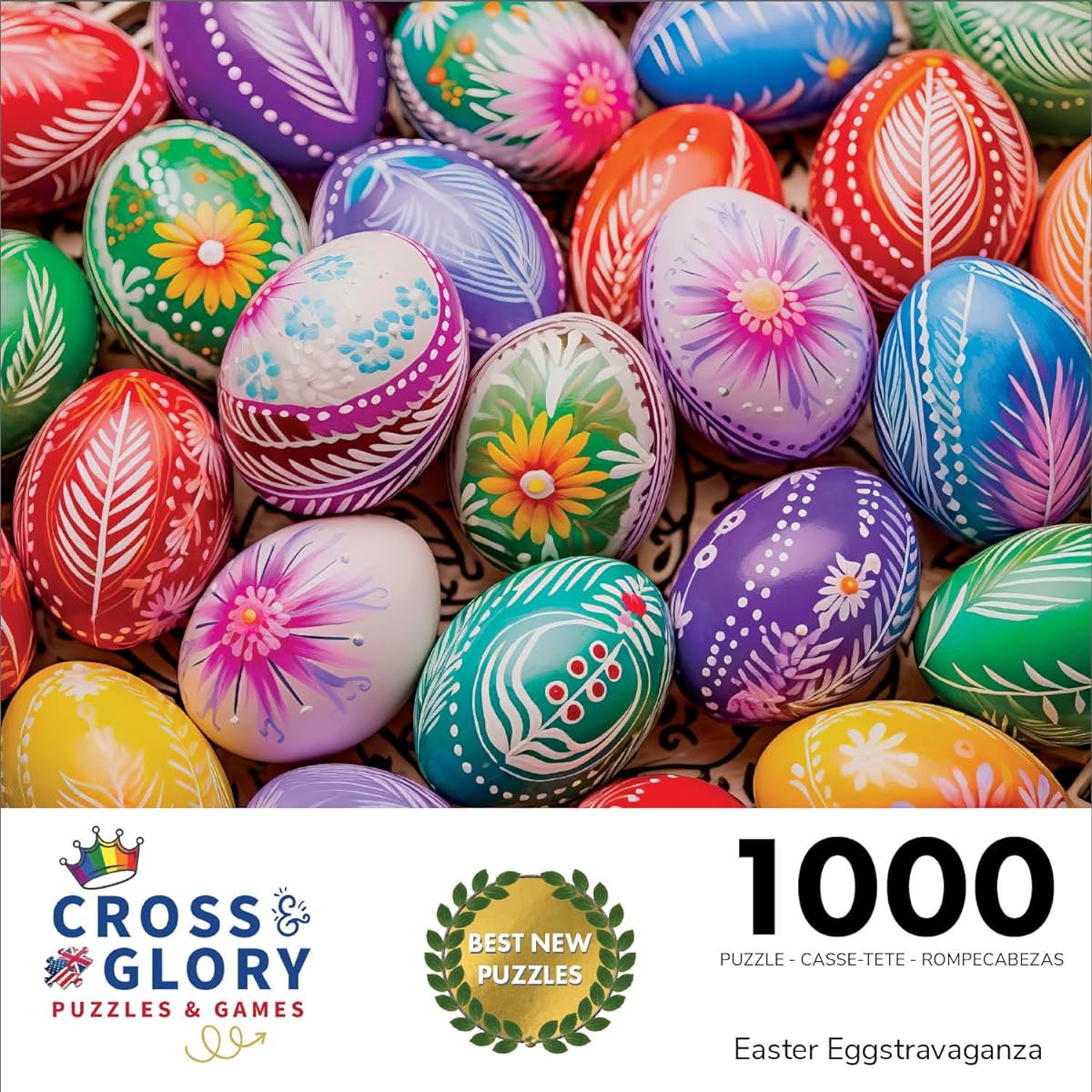 Cross & Glory Easter Eggstravaganza - 1000 Piece Pastel Puzzle Adventure Vibrant Celebration