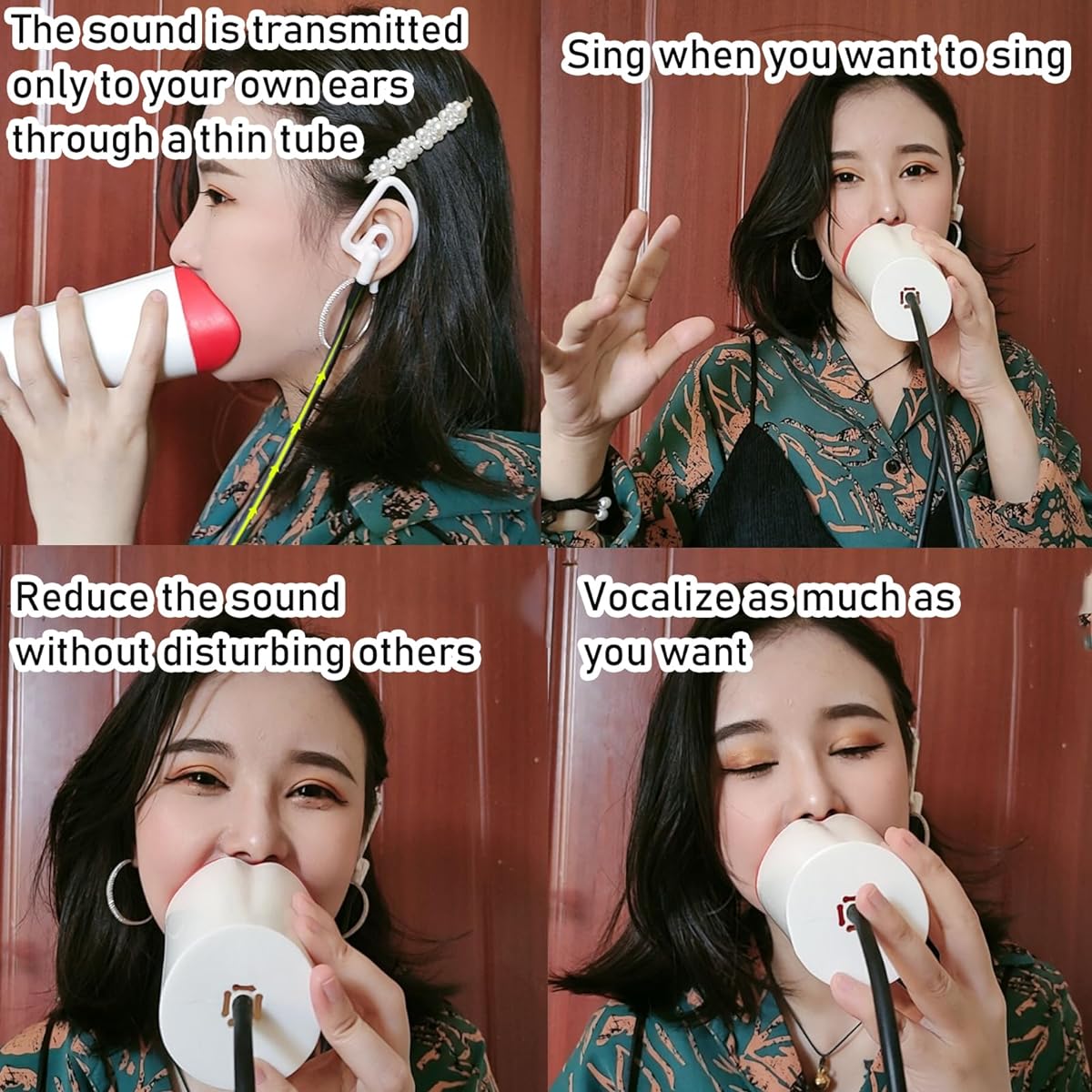 Vocal Damper for Singing Practice Performer Stress Relief for Singers Vocal Steamer Portable Soundproof Home Study Dome Singing Straw for Vocal Training
