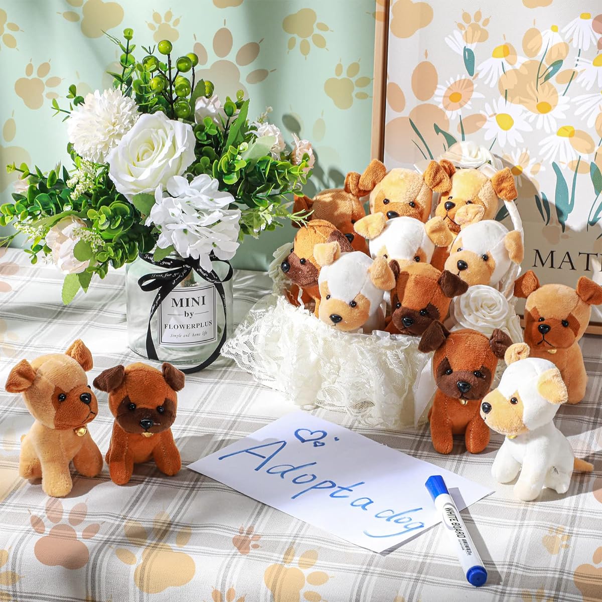 18pcs Mini Stuffed Dogs Bulk Stuffed Toys Soft Small Stuffed Animals Bear Puppy Cute Assortment Stuffed Animals Puppy Dog Stuffed Toys Girls Boys Birthday Party Favors Gifts Goodie Bag Fillers School (Dog)