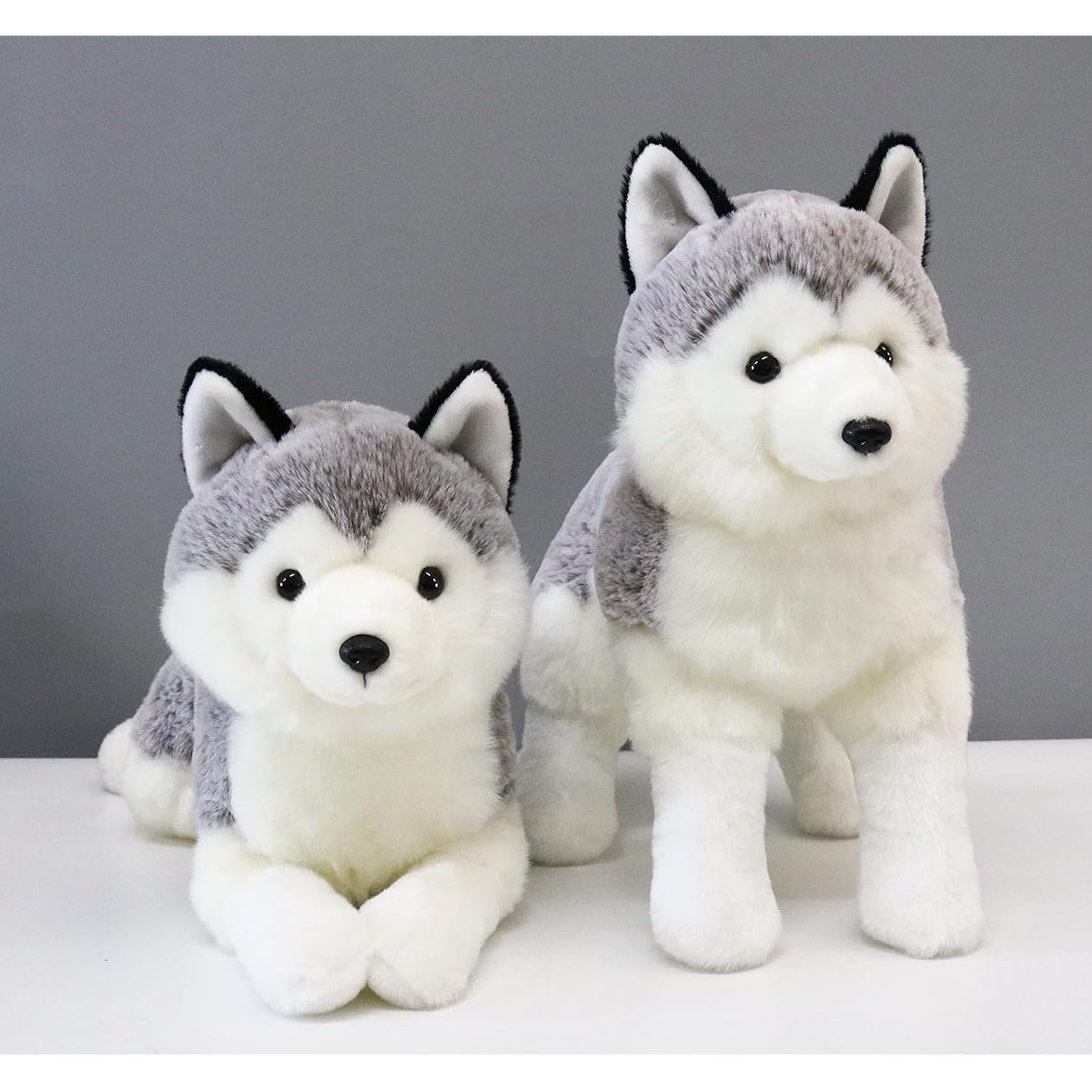 Ice King Bear 2 Piece Siberian Husky Standing and Lying Down Plush Toy