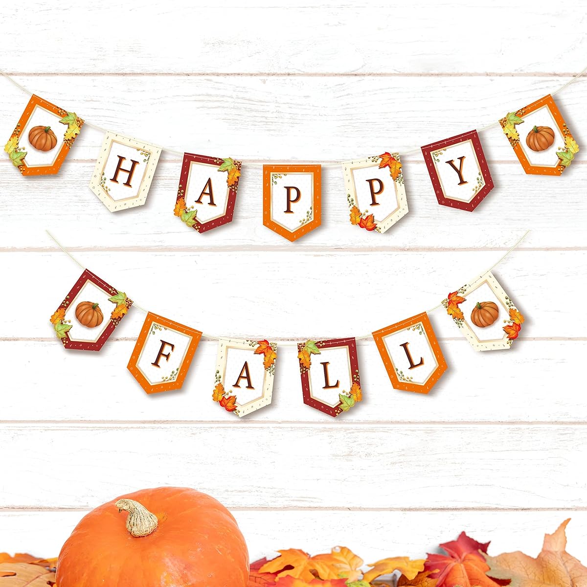 Happy Fall Banner Set Fall Party Decorations Fall Harvest Celebration Thanksgiving Hanging Garland Birthday Baby Shower Wedding Party Supplies