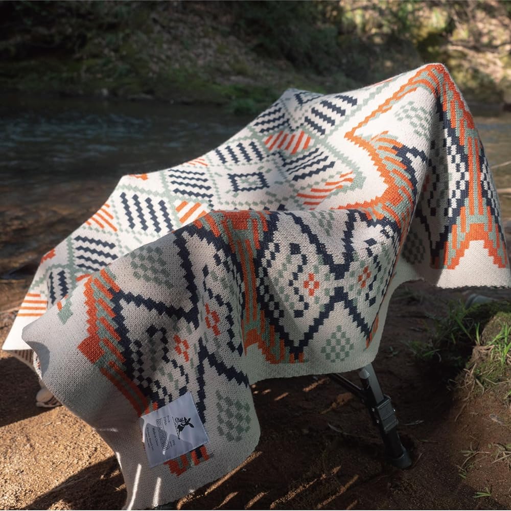 KitchenCamp Bohemian Wool Blanket Blanket Lap Thread Wool Lightweight Camping 170cm x 130cm (Gypsy)