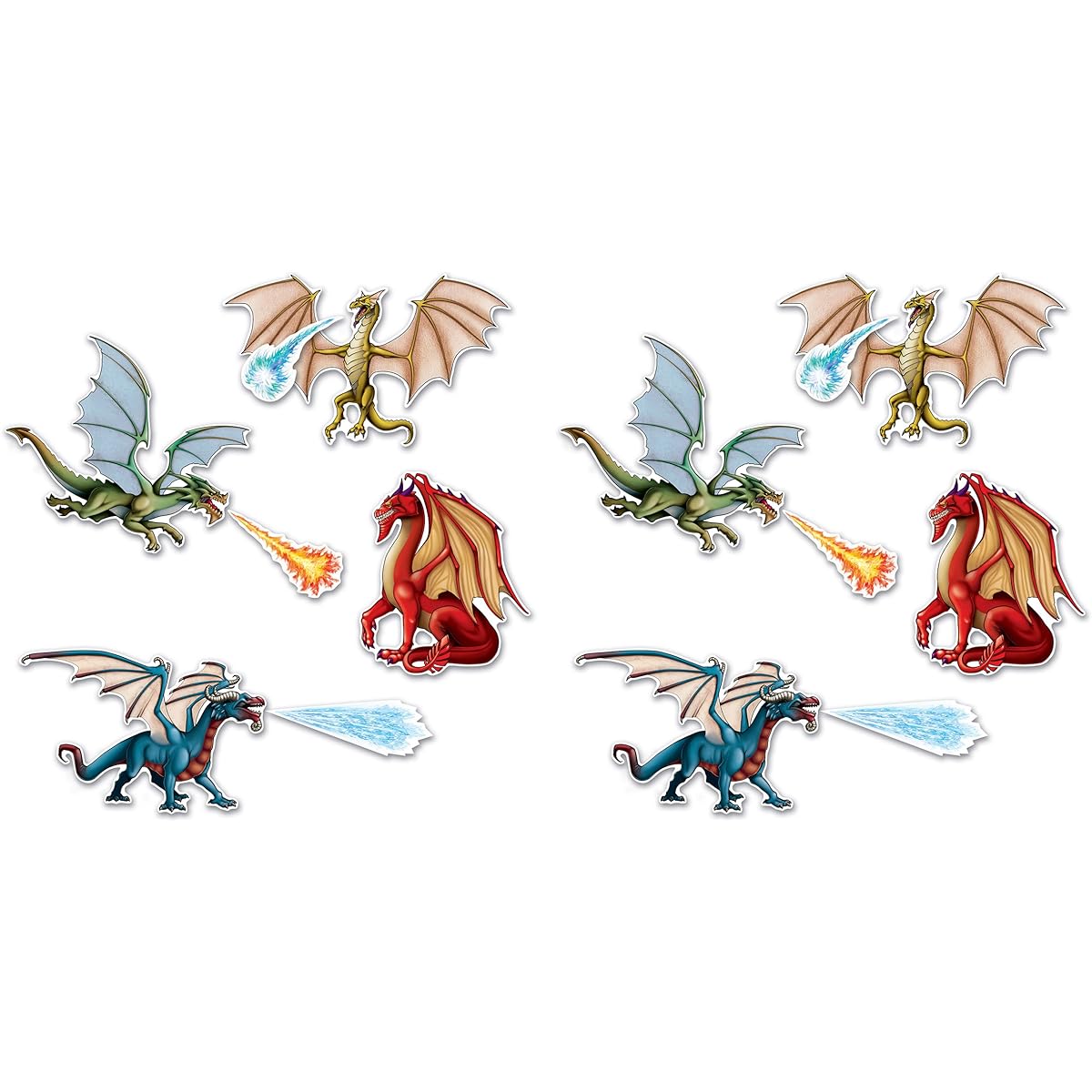 Beistle 54975 Dragon Cutouts 14 Pieces 8.5" - 20.5" Multicolor
