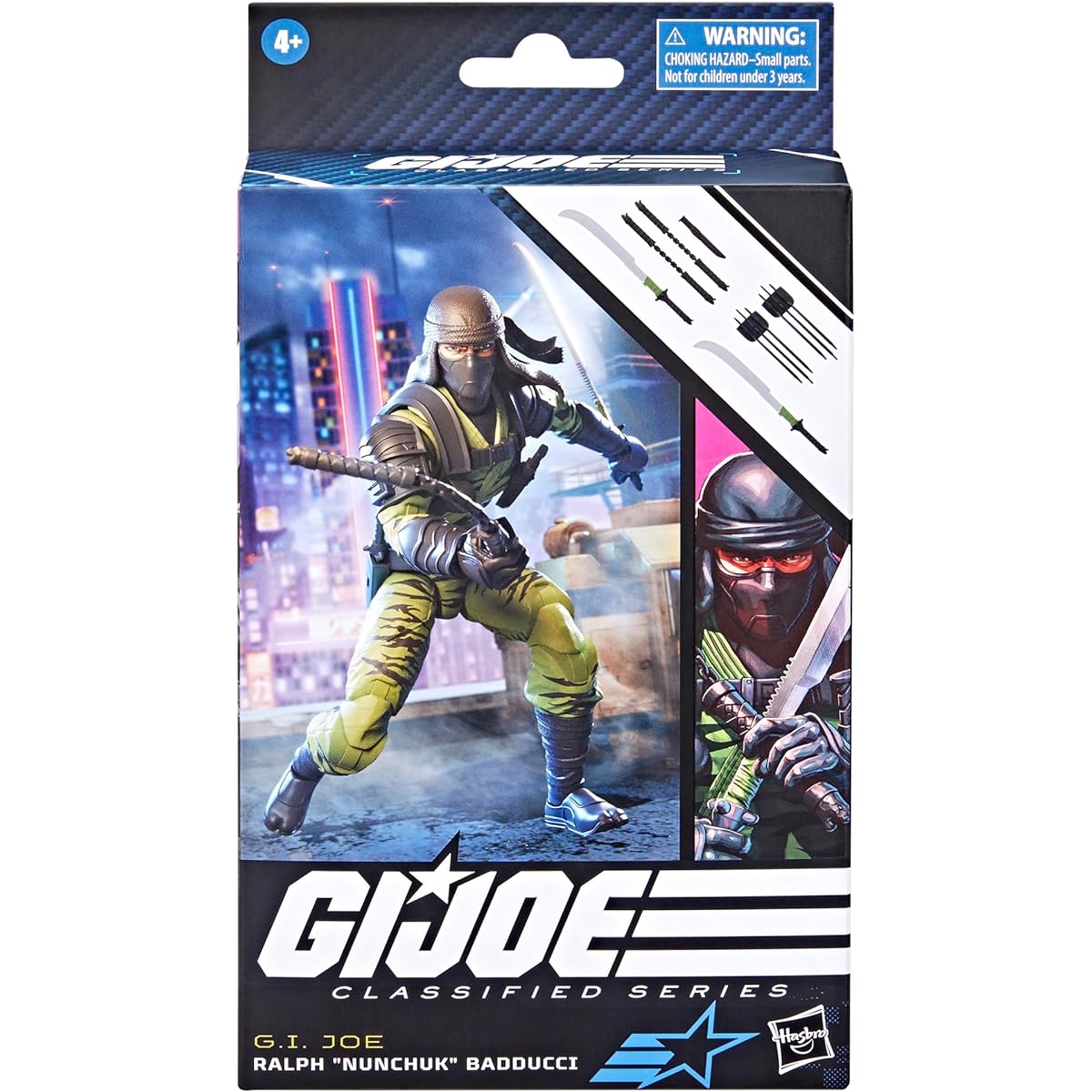 G.I. Joe G.I. Joe Classified Series Ralph Nunchuck Badducci Collectible G.I. Joe Action Figure 80 6" Boy Girl with 7 Accessories, F7729