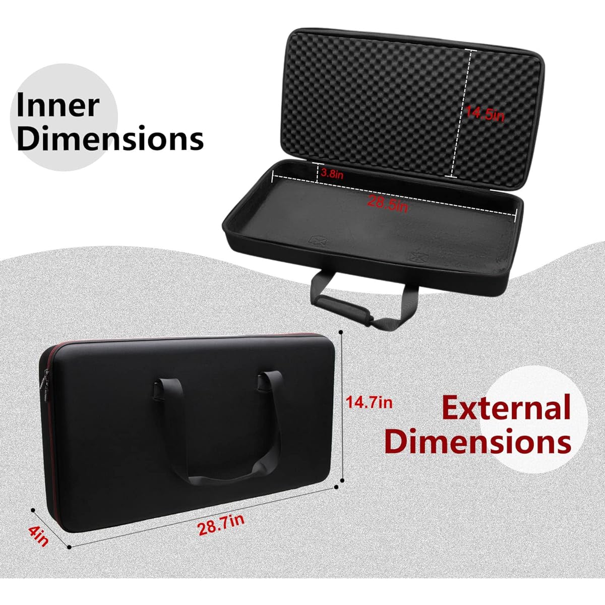 LTGEM Case Pioneer DJ DDJ-FLX6 4 Deck Rekordbox Serato DJ Controller Travel 28.7 x 14.74 x 4 inches