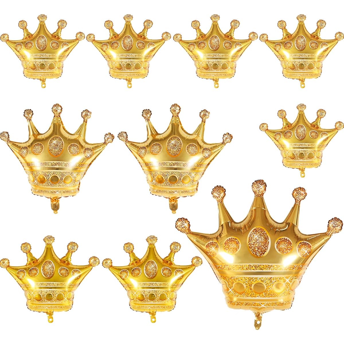 meekoo 0.1pcs Gold Crown Balloon Aluminum Foil Crown Balloon 0.1 Size
