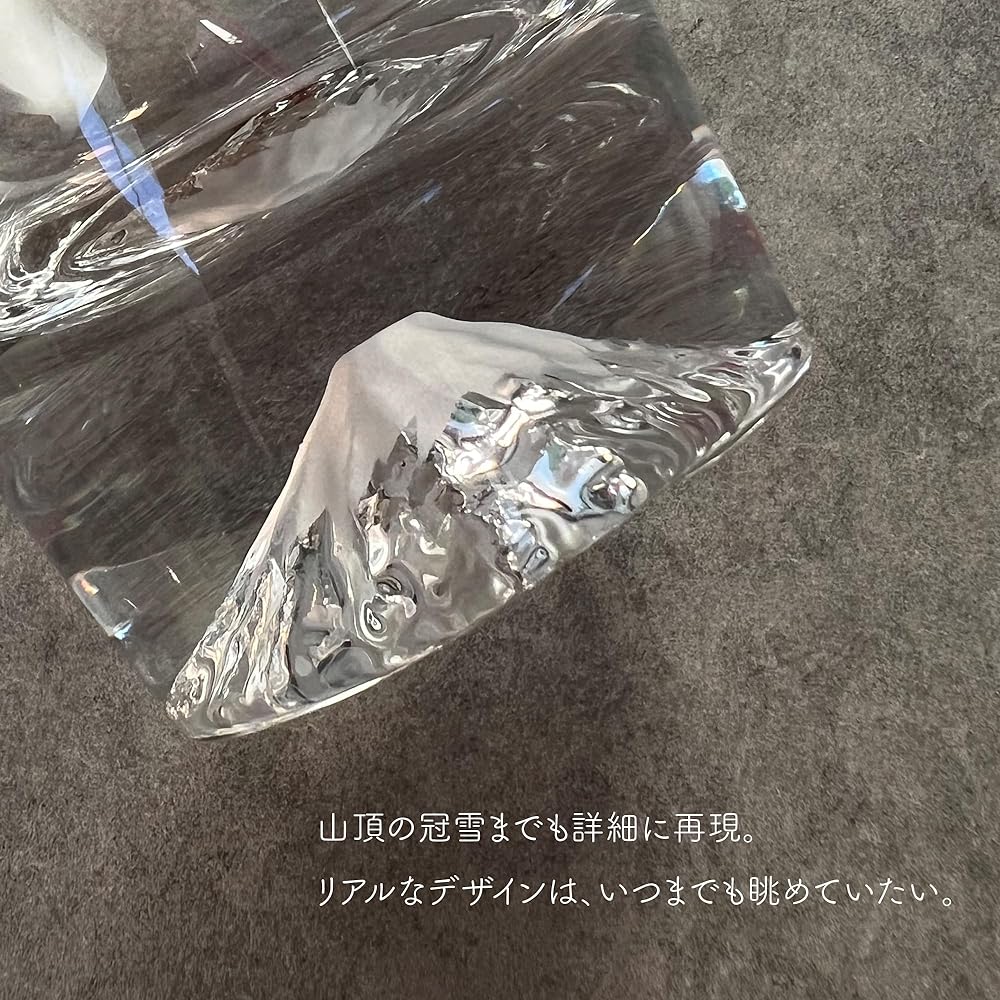 [Bonus set] Tajima Glass Mt. Fuji rocks glass genuine wooden box TG15-015-R x 2 (clear pair set of 2) + Mt. Fuji paper coaster set of 2