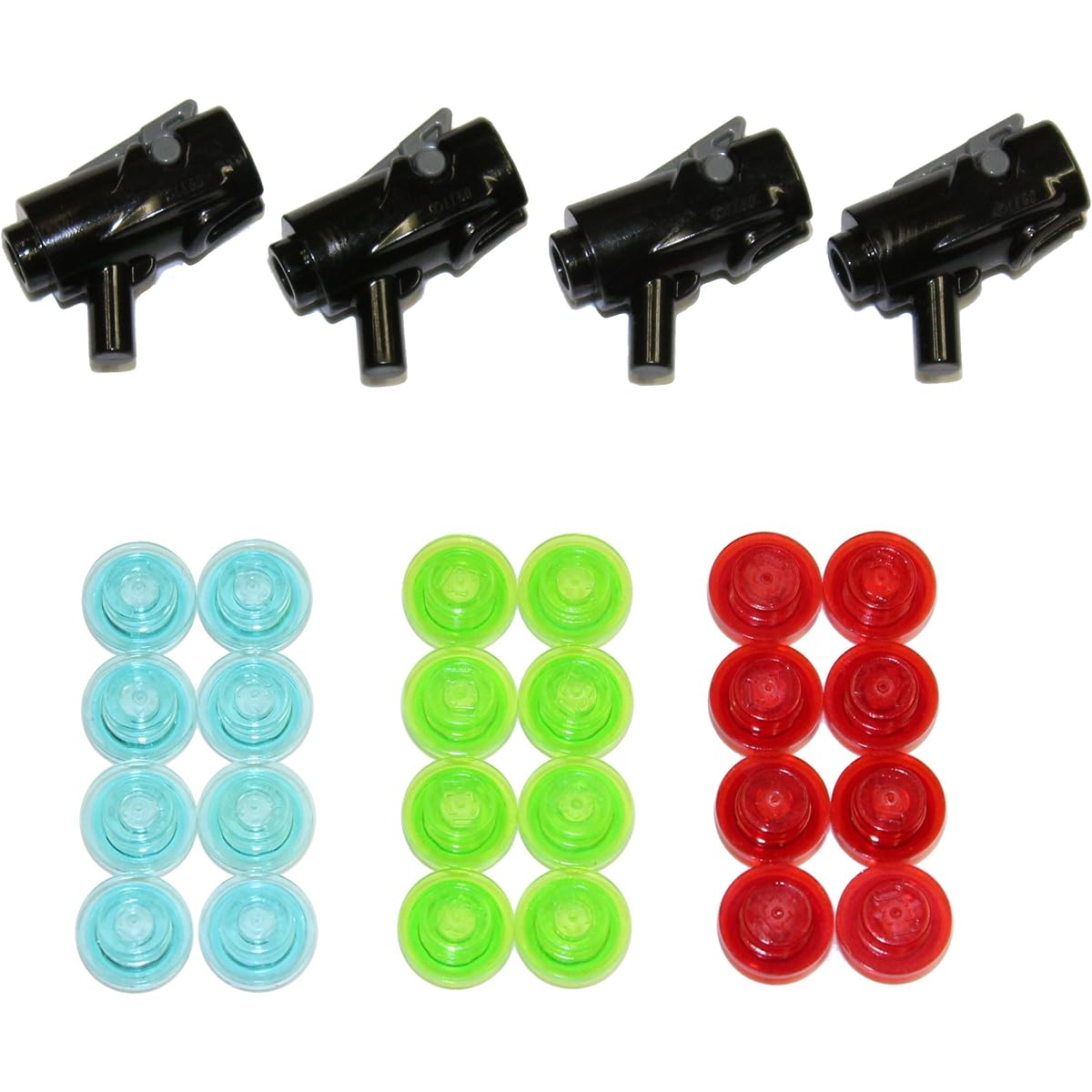 LEGO parts and pieces: Black Stud Shooter Blaster with Ammo x4