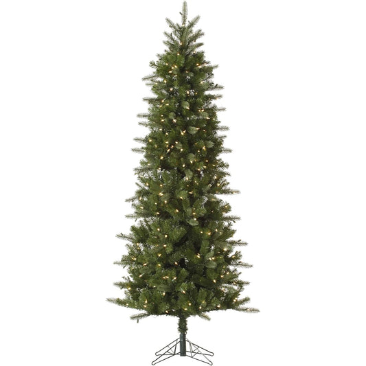 Vickerman 7.5' Carolina Pencil Spruce Artificial Christmas Tree, Clear with Dura-Lit® Lights - Fake Christmas Tree - Seasonal Indoor Decor