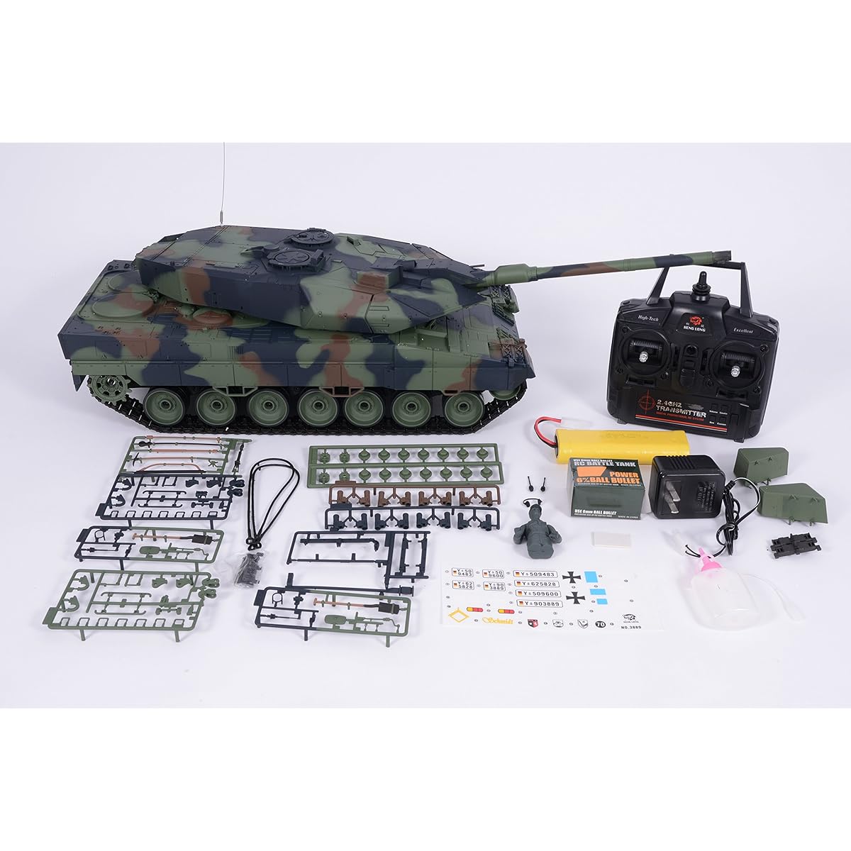 HengLong 1/16 Leopard 2A6 (2.4GHz, plastic caterpillar, BB, sound, smoke spec) 3889-1