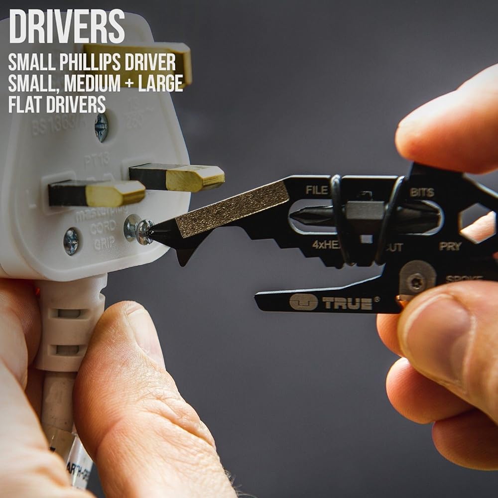 Genuine Domestic Product TRUE UTILITY FISHFACE 18 in 1 Multi Tool Key Ring with Carabiner True Utility Fish Face