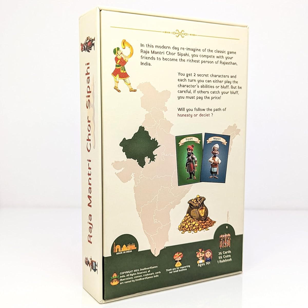 Raja Mantri Chor Sipahi Board Game for Adults Light Strategy Bluffing