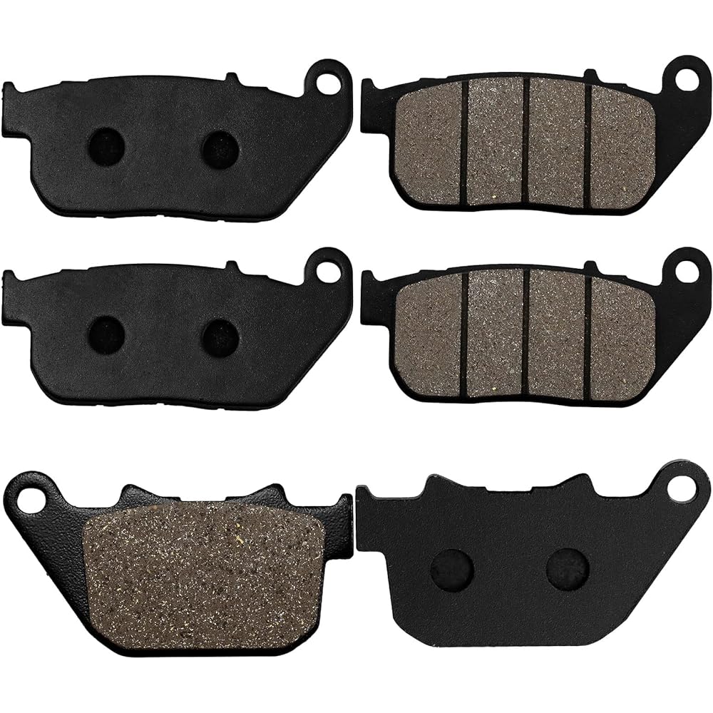 SOLLON Front and Rear Brake Pads Harley-Davidson XL883R Sportster 2005-2013 / XL883R Roadster 2010-2013 / XL1200R Sportster Roadster 2004-2008 /XL1200C Sportster Custom/XL883C Sportster Custom