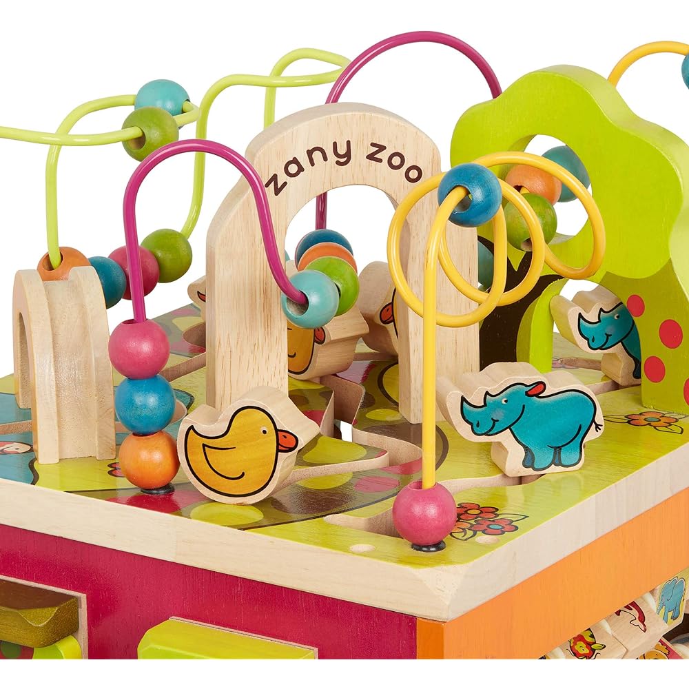B. toys Activity Cube Bead Coaster Lots of Hand Play Wooden Toy 12 months and up Genuine BX1004Z
