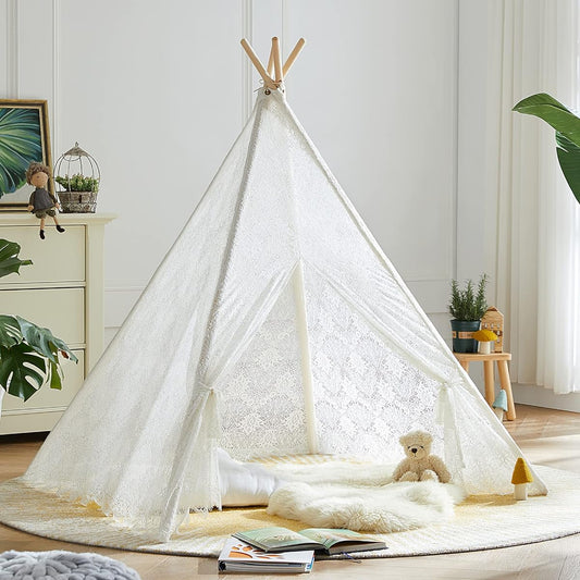Asweets Lace Tent for Girls, Large, for Kids, Breathable, for Indoor and Outdoor Use