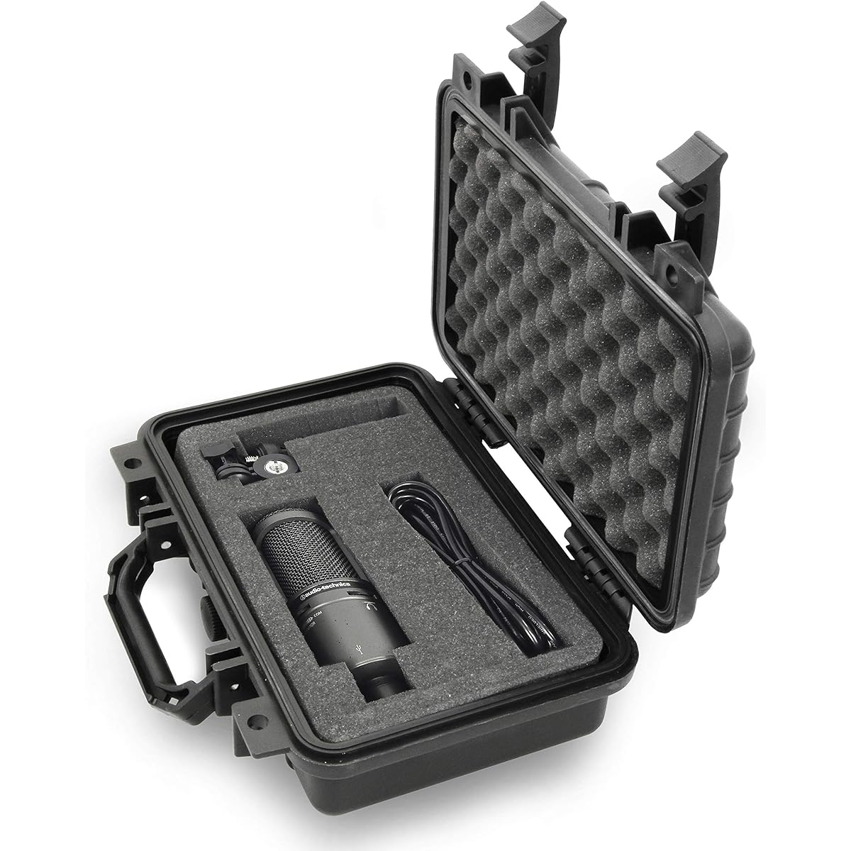 Casematix 12" Microphone Case Compatible with Podcast Vocal Microphones from Rode Procaster, Akg, Mxl, MAudio, Nady, Samson, Behringer, Shure and More