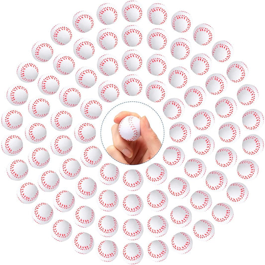 100 Pack Mini Foam Baseballs, Sports Party Stress Relief, Foam Baseballs, Small Soft Baseballs, Birthday Game Party Supplies, Favors, 1.18 Inch