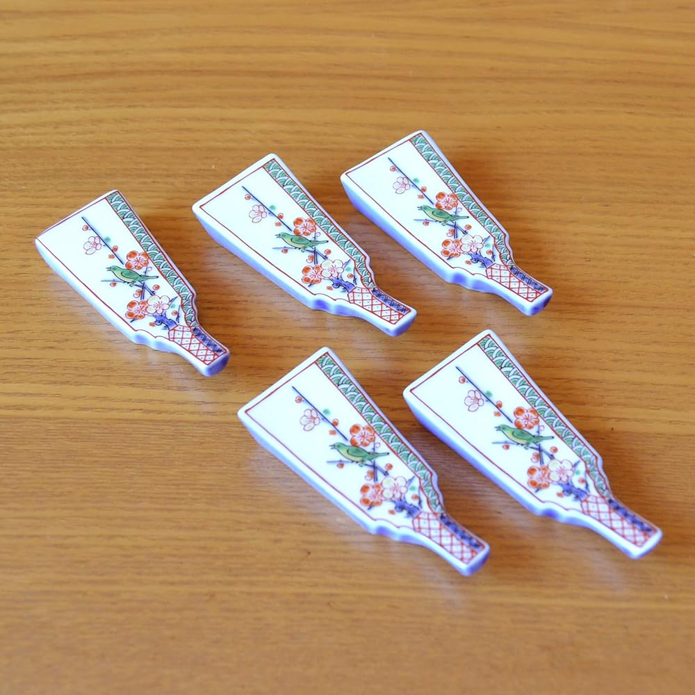 Chopstick rest New Year set of 5 stylish cute Arita ware battledore chopstick rest