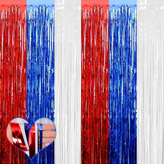 4 Pack 3.2' x 8.2' Red Blue White