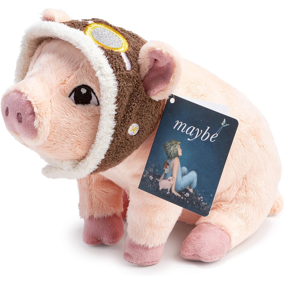 Compendium Flying Pig Plush Toy Cute Animal Companion to a Book Approximate Size 5" Wide x 6.5" High x 9.25" Deep
