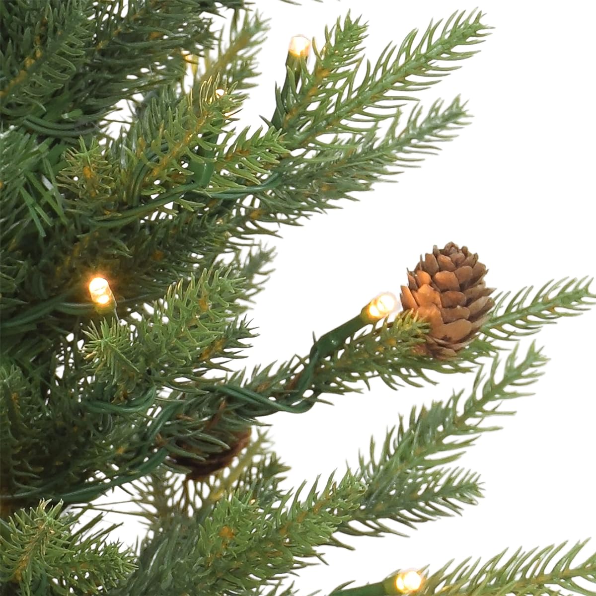 Puleo International Pre-Lit 2 Foot Tabletop Artificial Christmas Tree with 35 Lights in a Metal Pot, Green