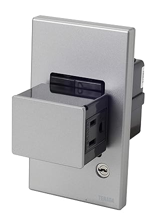 [TERADA] UCW201SL Wall Push Outlet Silver with Ground/Key