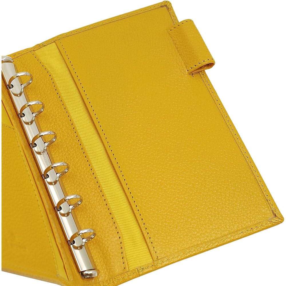 Mini 6 Hole Size Ten Colors Ring Diameter 11mm [Yellow] System Notebook Binder 1237-088