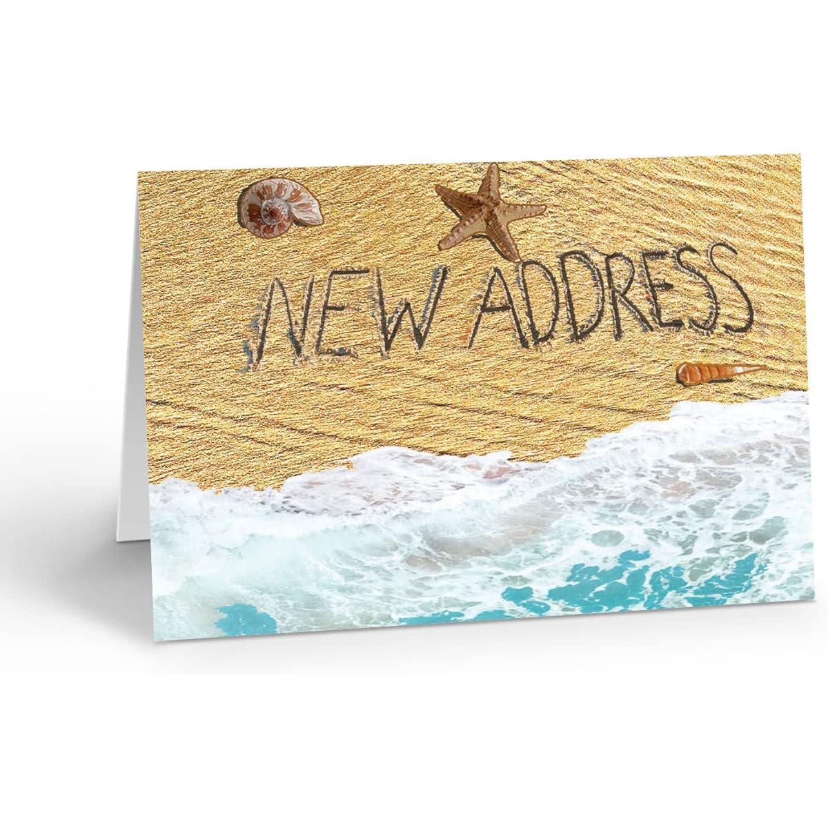 Address Beach Note Cards - Box of 10 Change of Address Note Cards - Beach Ocean Shore Note Cards - Made in the USA