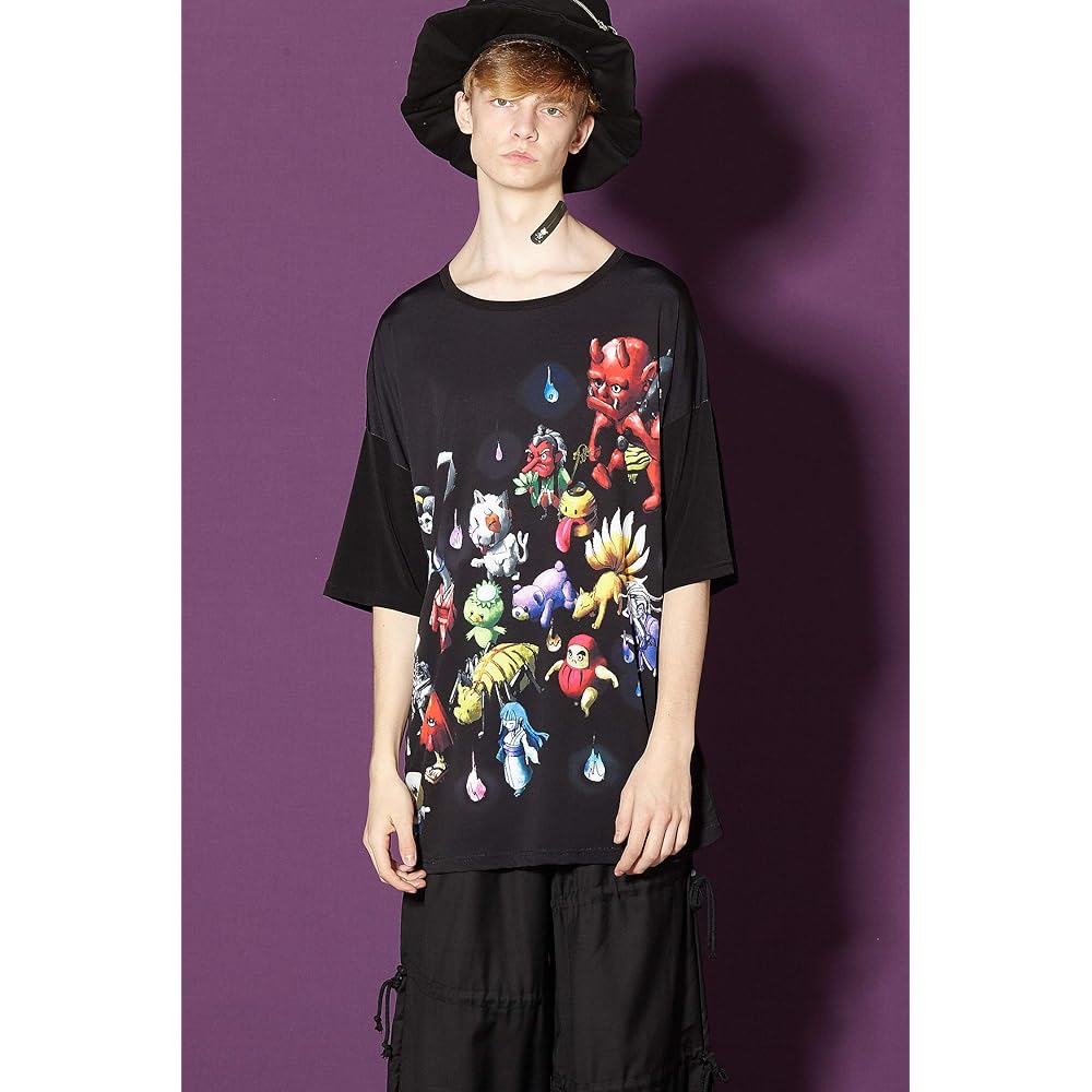 [Ankorock] Splatter check T-shirt-Mega Big 2020SUMMER