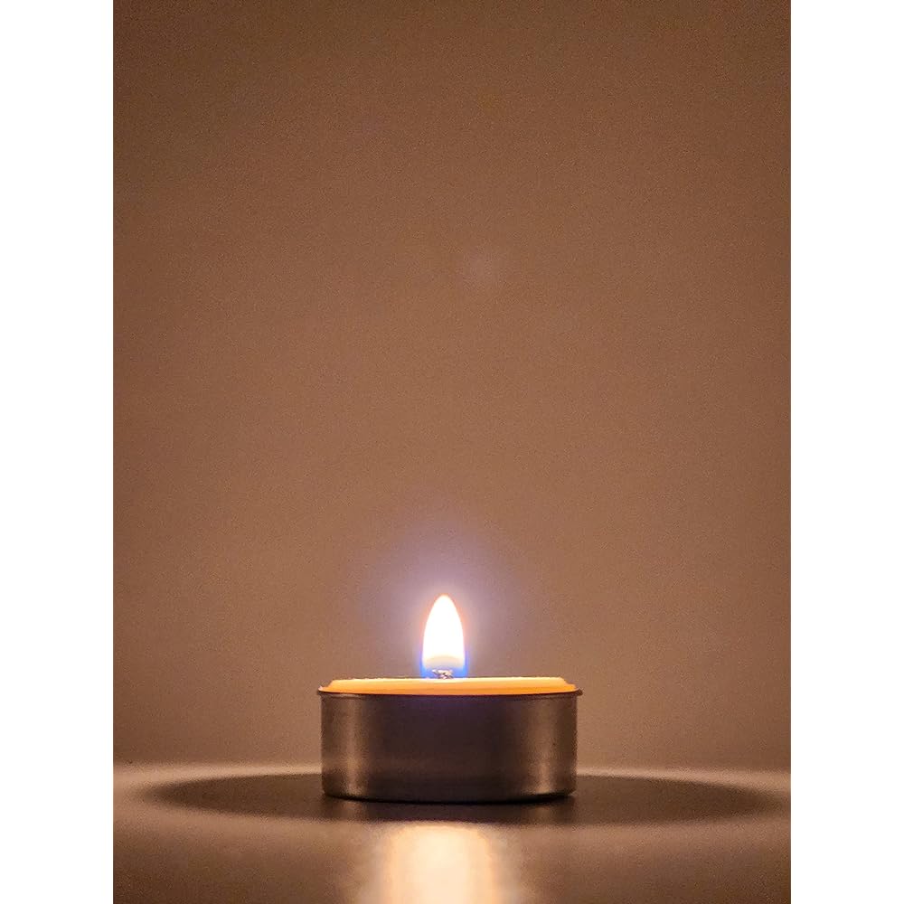 Daiyo DAIYO - Japanese candle - Made by a skilled craftsman [Rice tea light - Burning time approximately 3 hours -] - Unscented, uncolored, using only natural rice bran wax, low odor and soot, burns for a long time - [60 pieces]